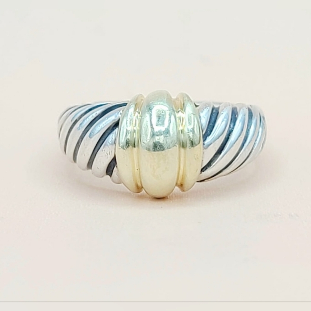 David Yurman Metro Dome Ring With Gold